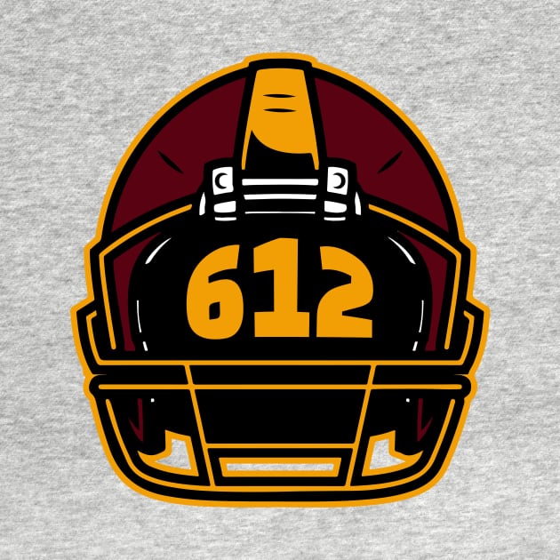 Retro Football Helmet 612 Area Code Minneapolis Minnesota Football by SLAG_Creative